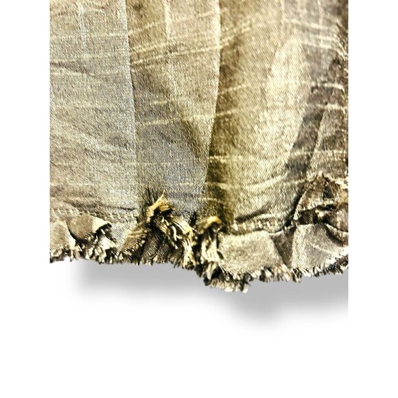 Chez Vous de France Y2K Bronze Sleeveless Ruffle Trim Boho Top Size Large - Picture 2 of 13